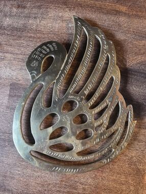 Vintage Brass Swan Trivet